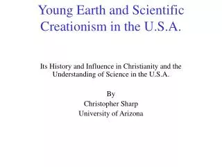 Young Earth and Scientific Creationism in the U.S.A.