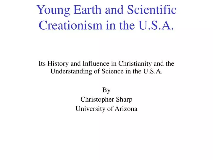 young earth and scientific creationism in the u s a