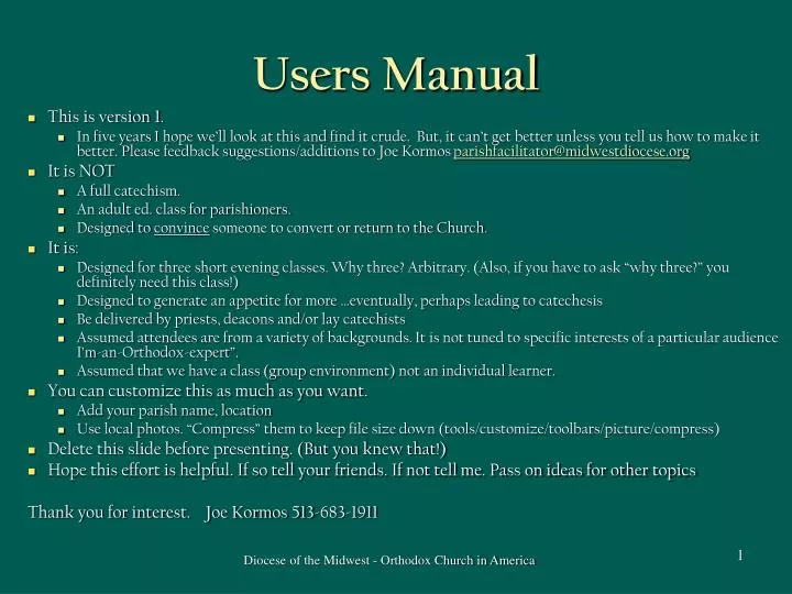 users manual