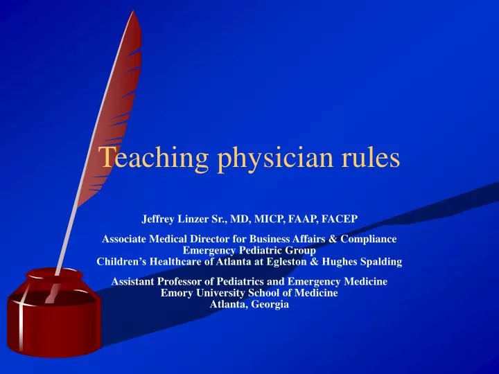 teaching physician rules