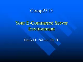 Comp2513 Your E-Commerce Server Environment