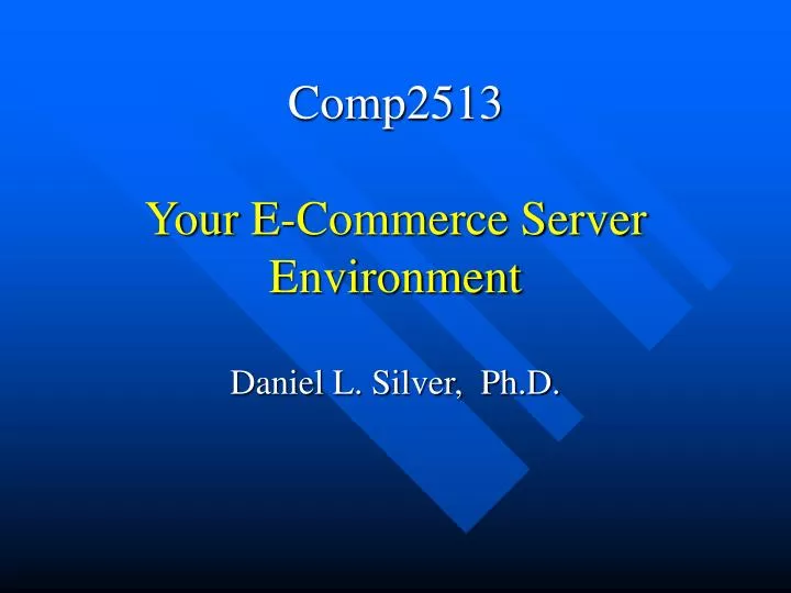 comp2513 your e commerce server environment