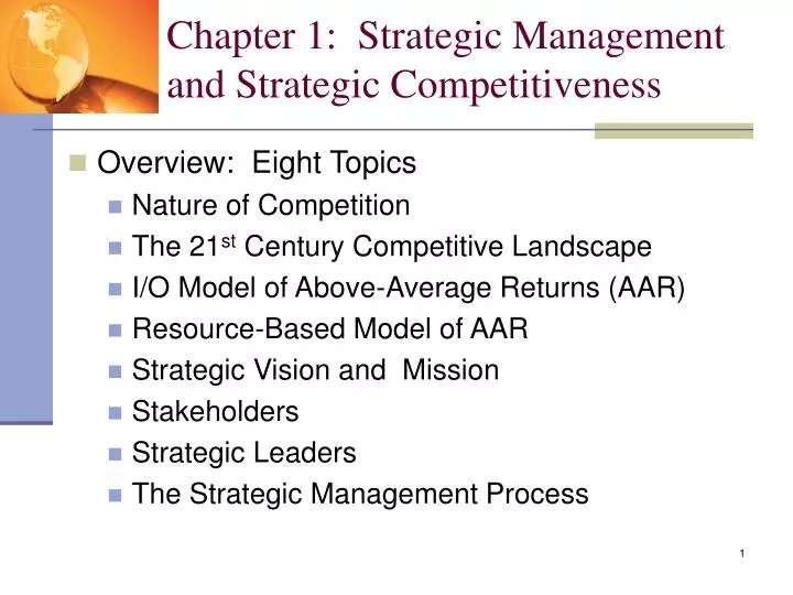 chapter 1 strategic management and strategic competitiveness