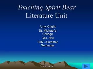Touching Spirit Bear Literature Unit