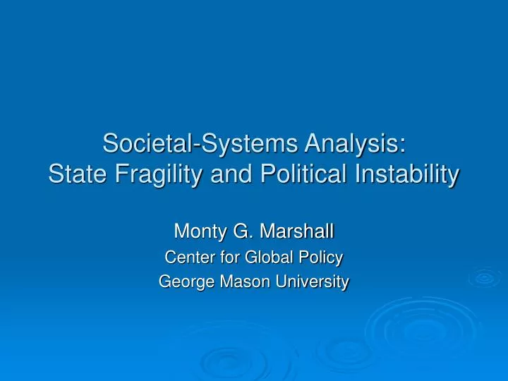 societal systems analysis state fragility and political instability
