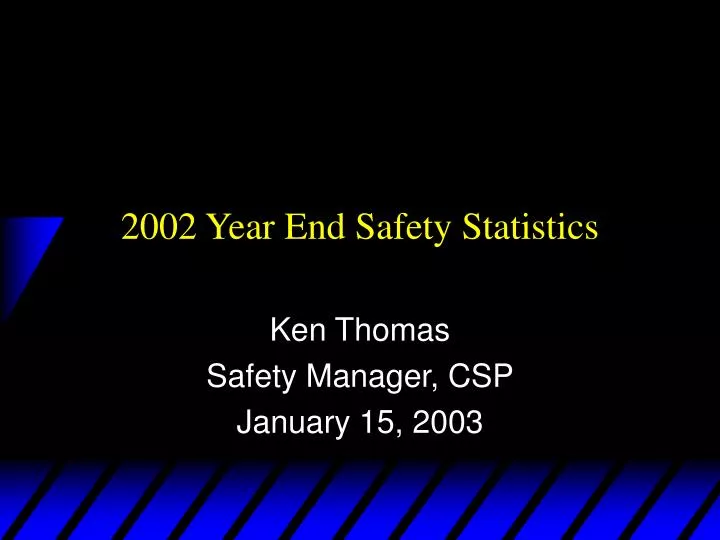 2002 year end safety statistics