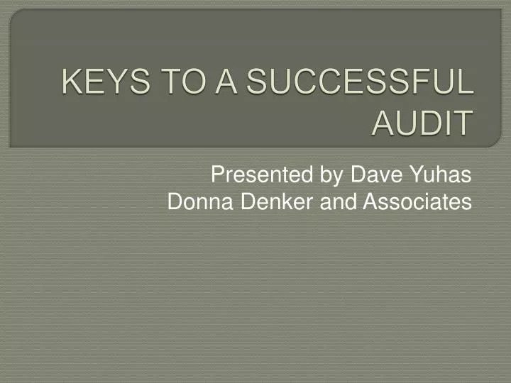 keys to a successful audit