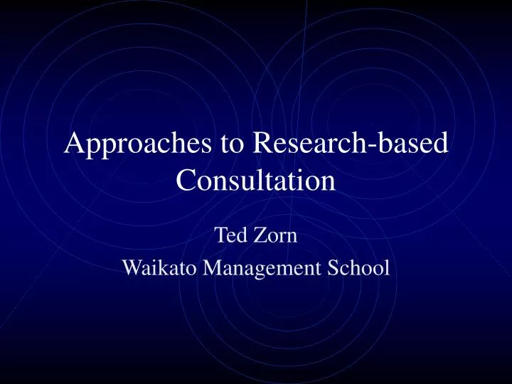 approaches to research based consultation