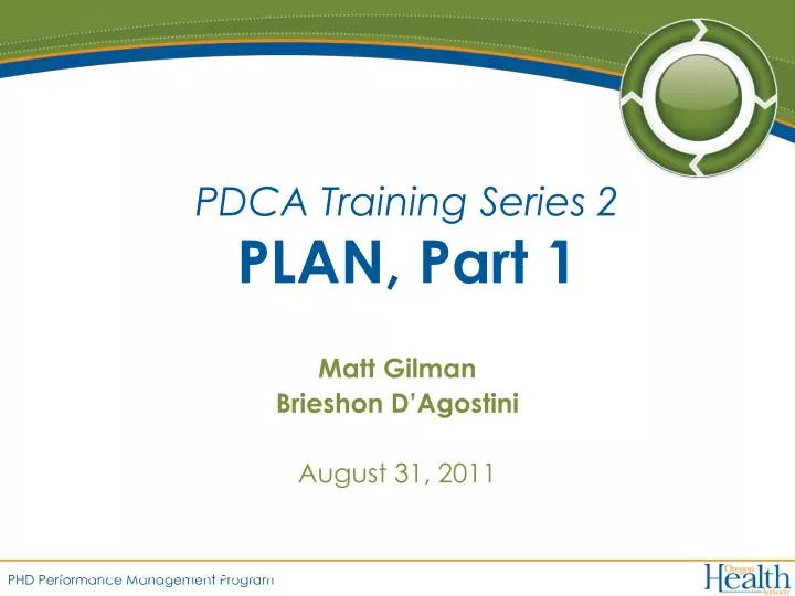 pdca training series 2 plan part 1