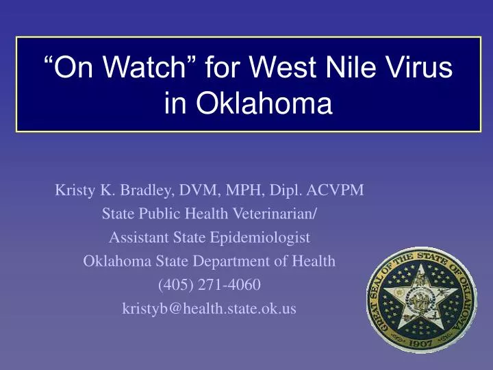 on watch for west nile virus in oklahoma