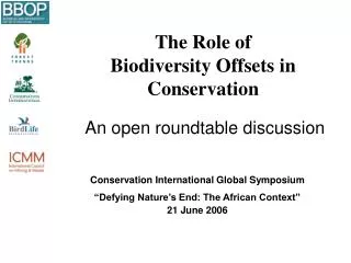 The Role of Biodiversity Offsets in Conservation
