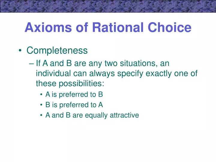 axioms of rational choice