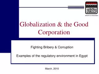 Globalization &amp; the Good Corporation