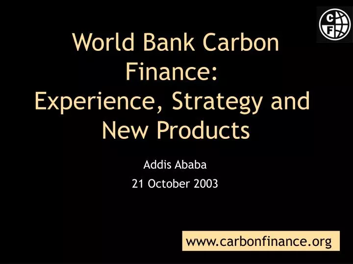 world bank carbon finance experience strategy and new products