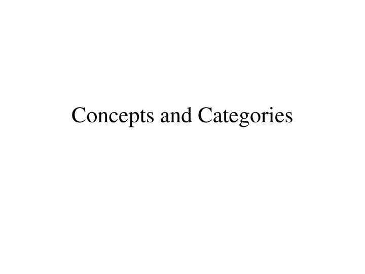 concepts and categories