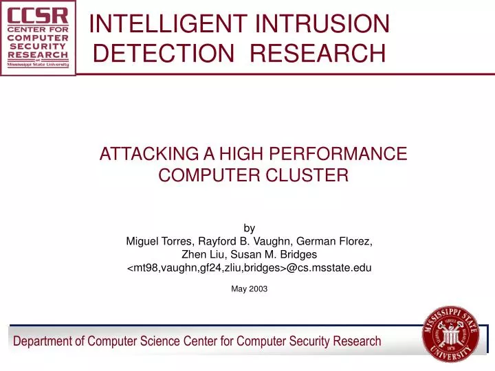 intelligent intrusion detection research