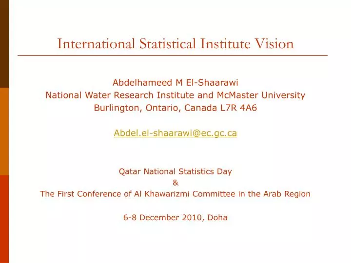 international statistical institute vision