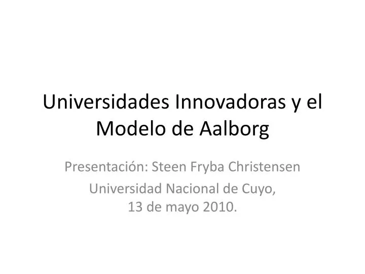 universidades innovadoras y el modelo de aalborg