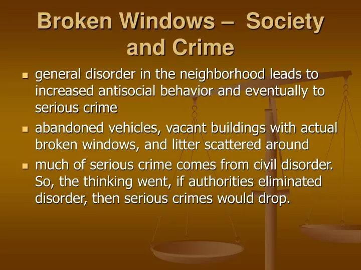 broken windows society and crime