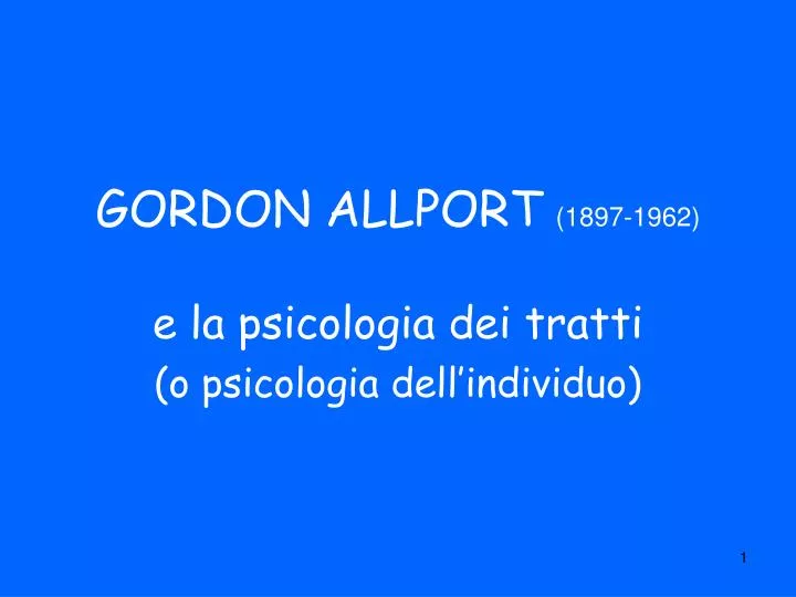 gordon allport 1897 1962