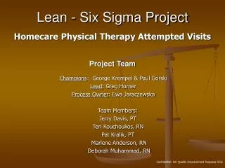 Lean - Six Sigma Project
