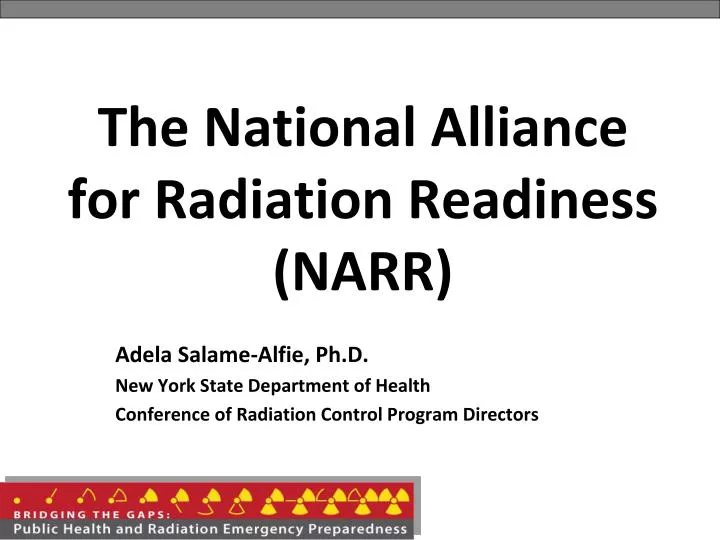 the national alliance for radiation readiness narr