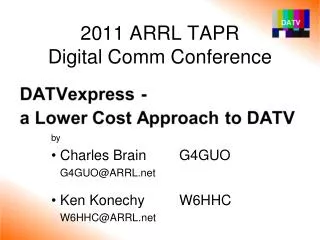 2011 ARRL TAPR Digital Comm Conference