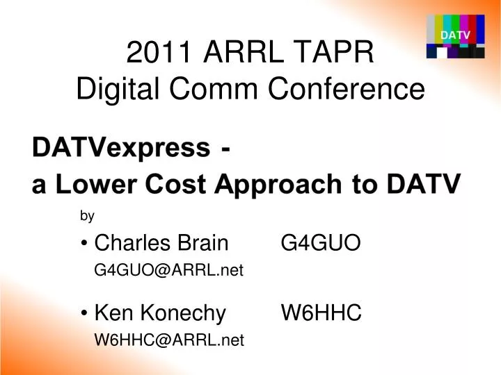 2011 arrl tapr digital comm conference