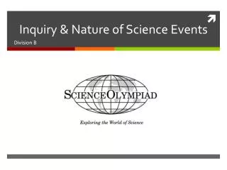 Inquiry &amp; Nature of Science Events