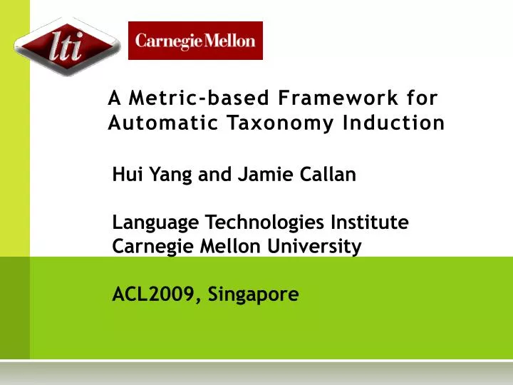 a metric based framework for automatic taxonomy induction