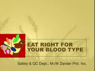 EAT RIGHT FOR YOUR BLOOD TYPE