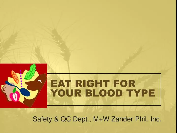 eat right for your blood type