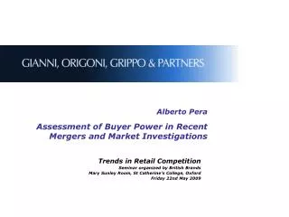 Alberto Pera Assessment of Buyer Power in Recent Mergers and Market Investigations
