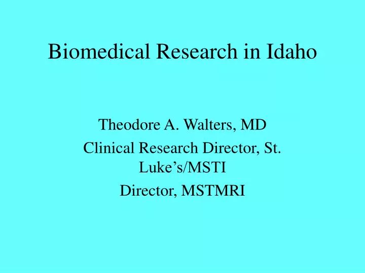 biomedical research in idaho