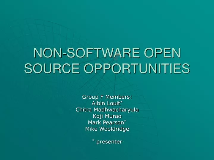 non software open source opportunities