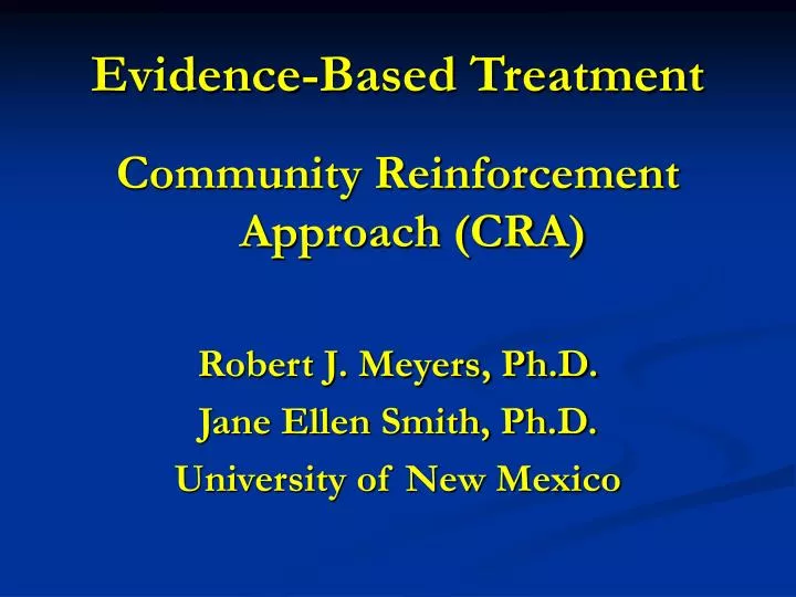 evidence based treatment
