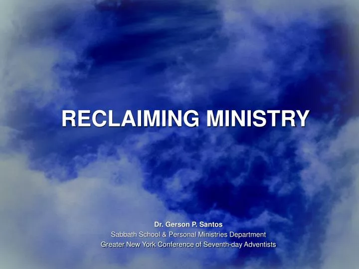 reclaiming ministry