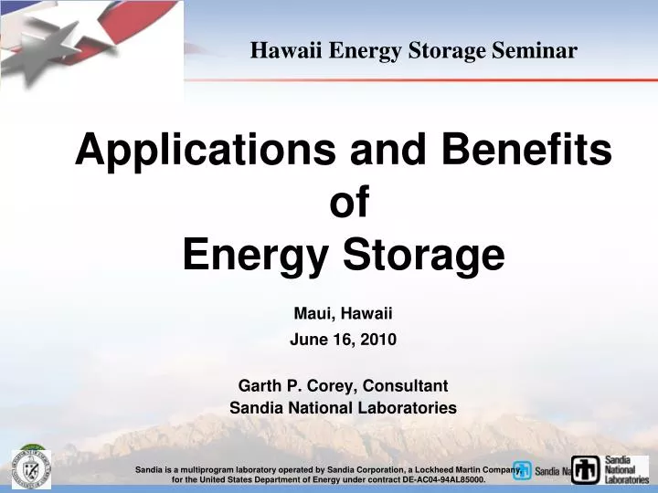 hawaii energy storage seminar