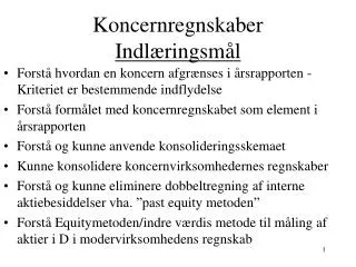 koncernregnskaber indl ringsm l