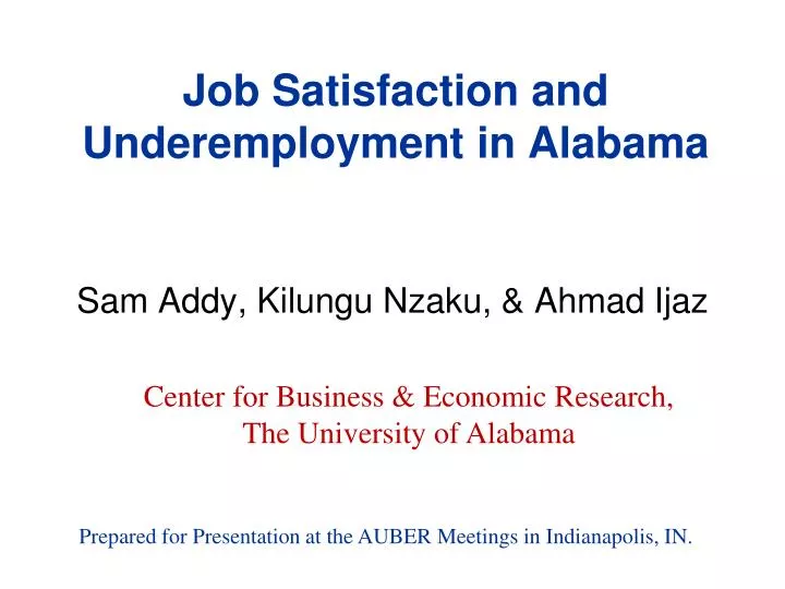 job satisfaction and underemployment in alabama