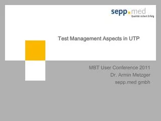 Test Management Aspects in UTP