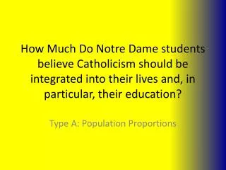 How Much Do Notre Dame students believe Catholicism should be integrated into their lives and, in particular, their educ