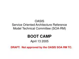 OASIS Service Oriented Architecture Reference Model Technical Committee (SOA-RM)