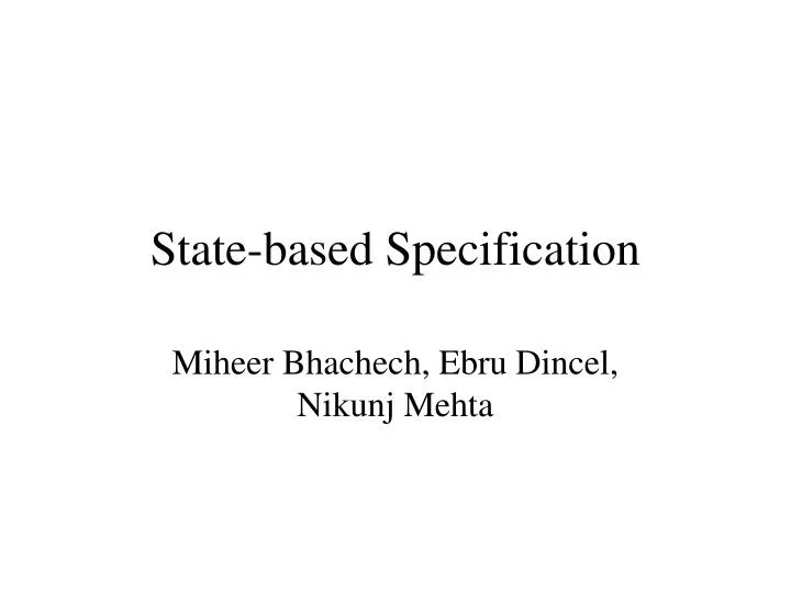 state based specification