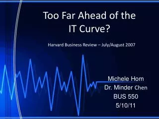 Too Far Ahead of the IT Curve?