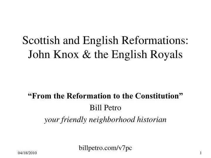 scottish and english reformations john knox the english royals