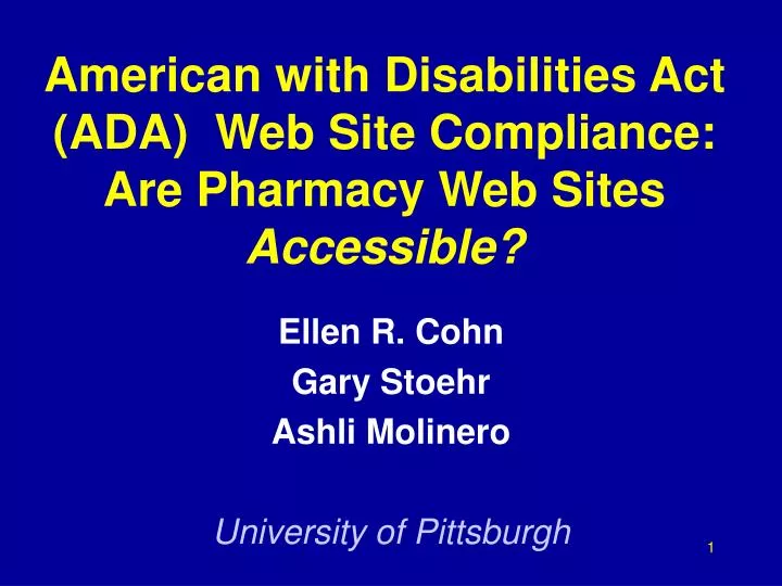 american with disabilities act ada web site compliance are pharmacy web sites accessible