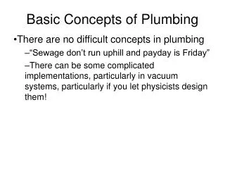 Basic Concepts of Plumbing