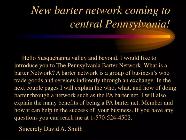 new barter network coming to central pennsylvania