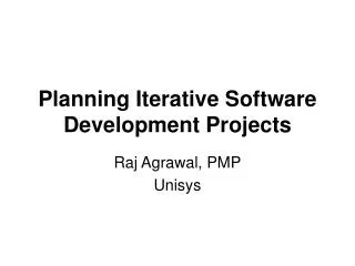 Planning Iterative Software Development Projects